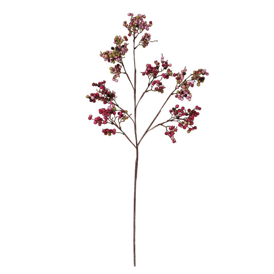 38" Faux Berry Stem; Burgundy