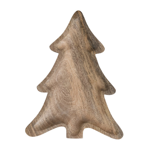 Mango Wood Tree Shaped Tray, Natural