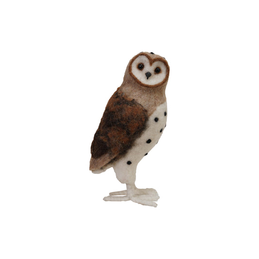 Handmade Wool Felt Barn Owl | Two Sizes