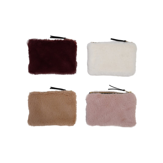 Fabric Zip Pouch w Interior Lining 6-1/2"L | Four Colours