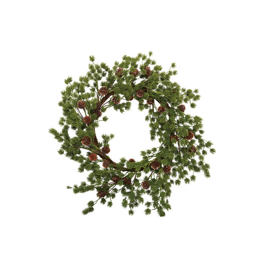 22" Round Faux Frasier Fir Wreath w/ Pinecones