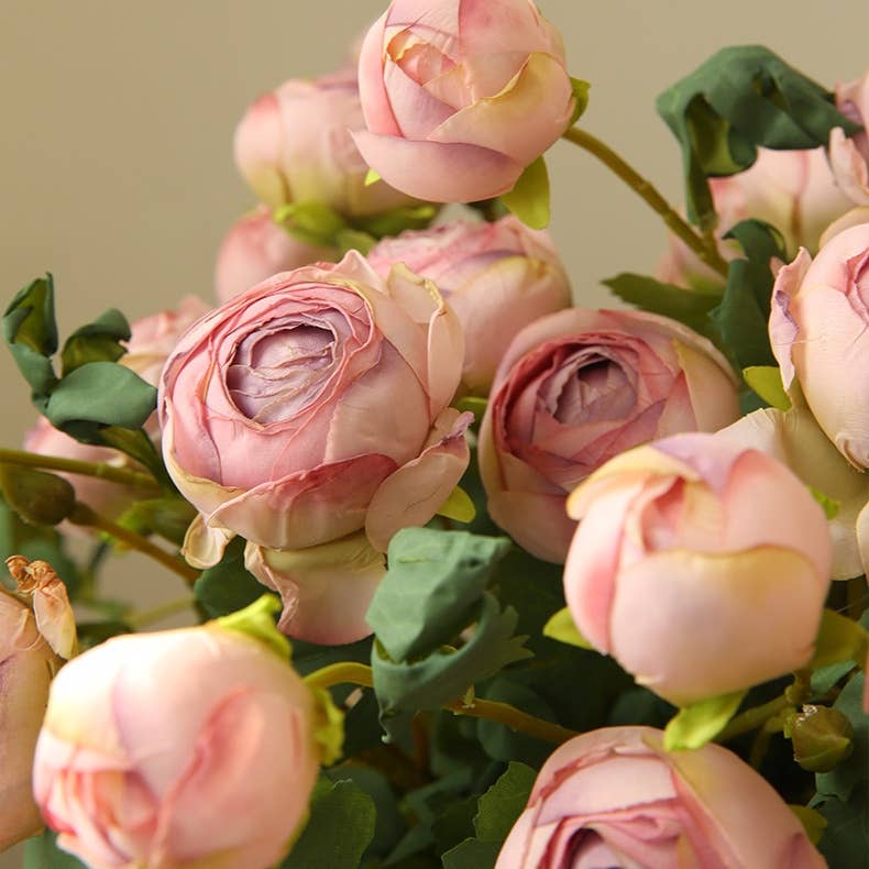 Artificial rose flowers,3 heads,dried looking,faux flowers