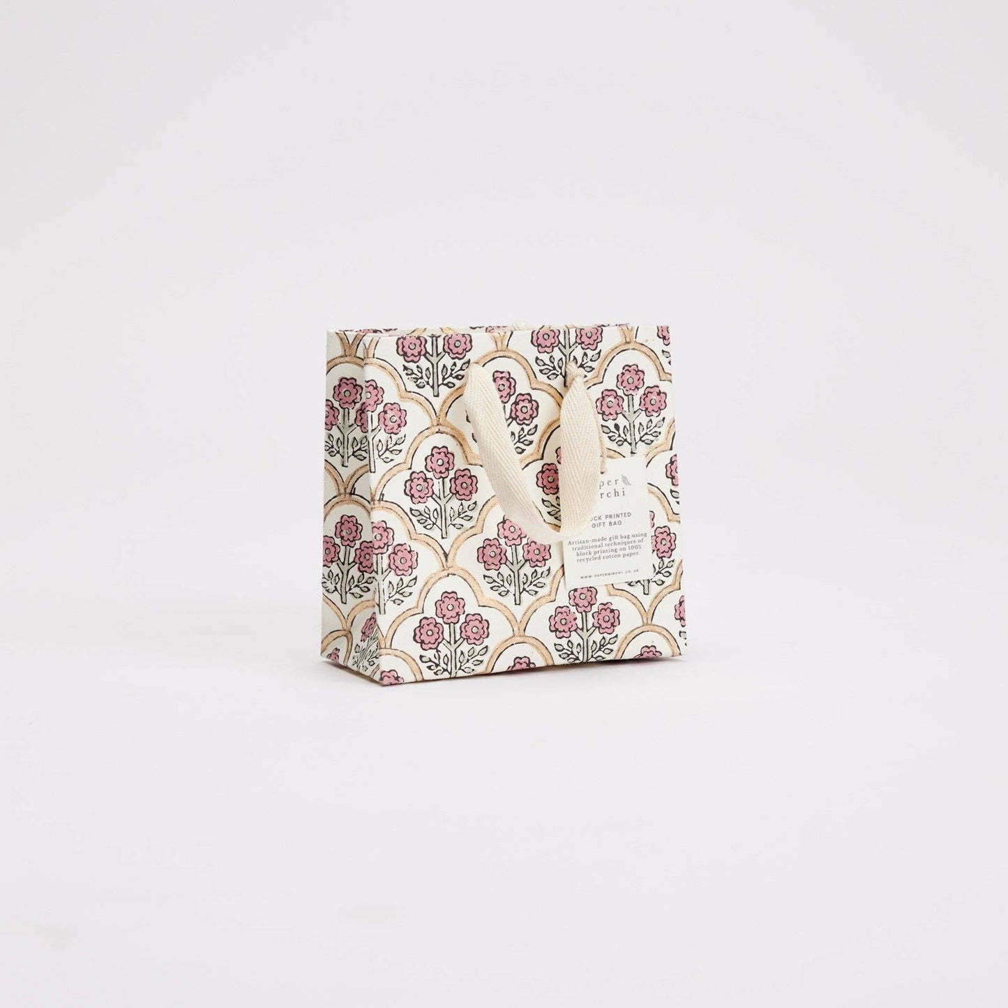 Block Printed Gift Bags (Small) - Pink Earth - Magnolia Lane co. Home + Garden + Gift