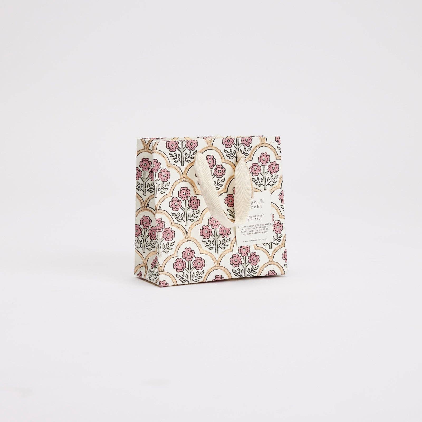 Block Printed Gift Bags (Small) - Pink Earth - Magnolia Lane co. Home + Garden + Gift