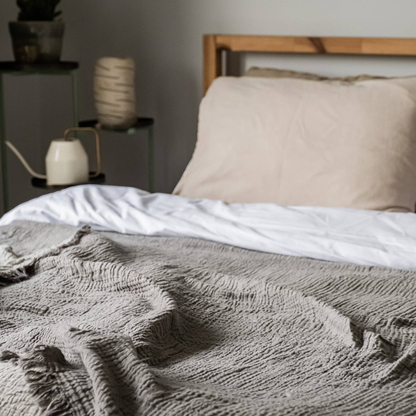 Malvasia Reversible Muslin Gauze Bedspread Blanket Cover W01 - Magnolia Lane co. Home + Garden + Gift