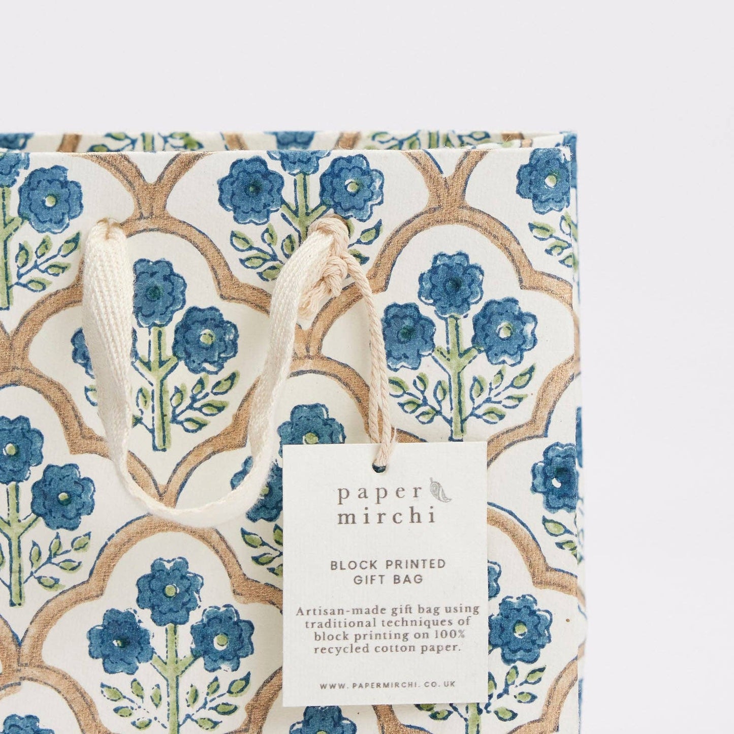 Block Printed Gift Bags (Small) - Indigo - Magnolia Lane co. Home + Garden + Gift
