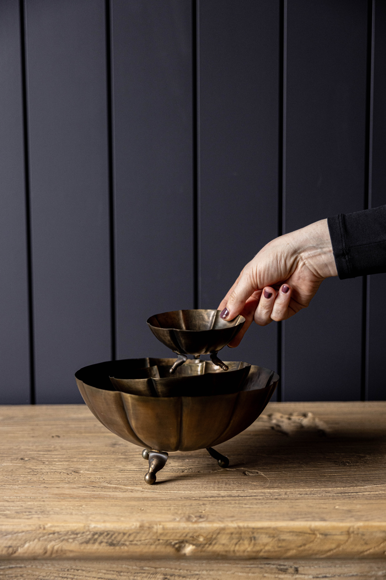 Vintage Inspired Solid Brass Scalloped Footed Bowls - Magnolia Lane co. Home + Garden + Gift