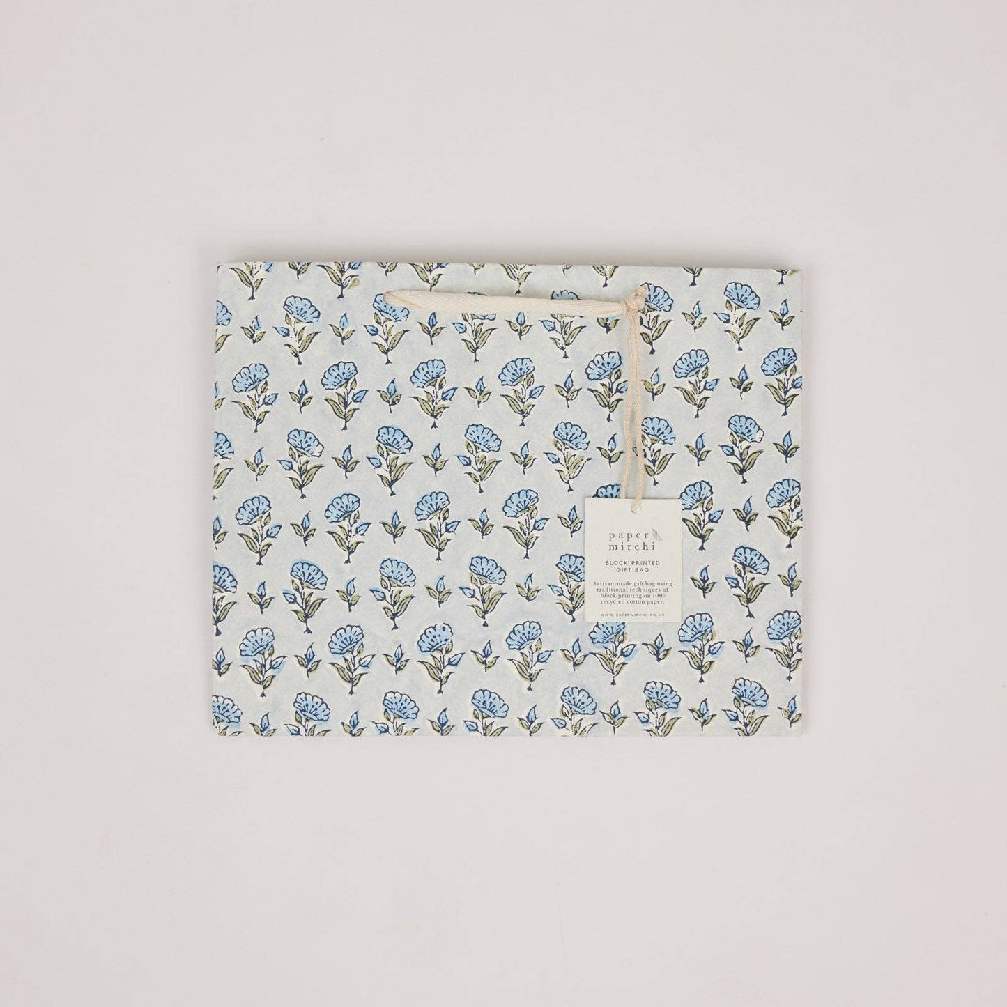 Block Printed Gift Bags (Medium) - Blue Stone Refresh - Magnolia Lane co. Home + Garden + Gift