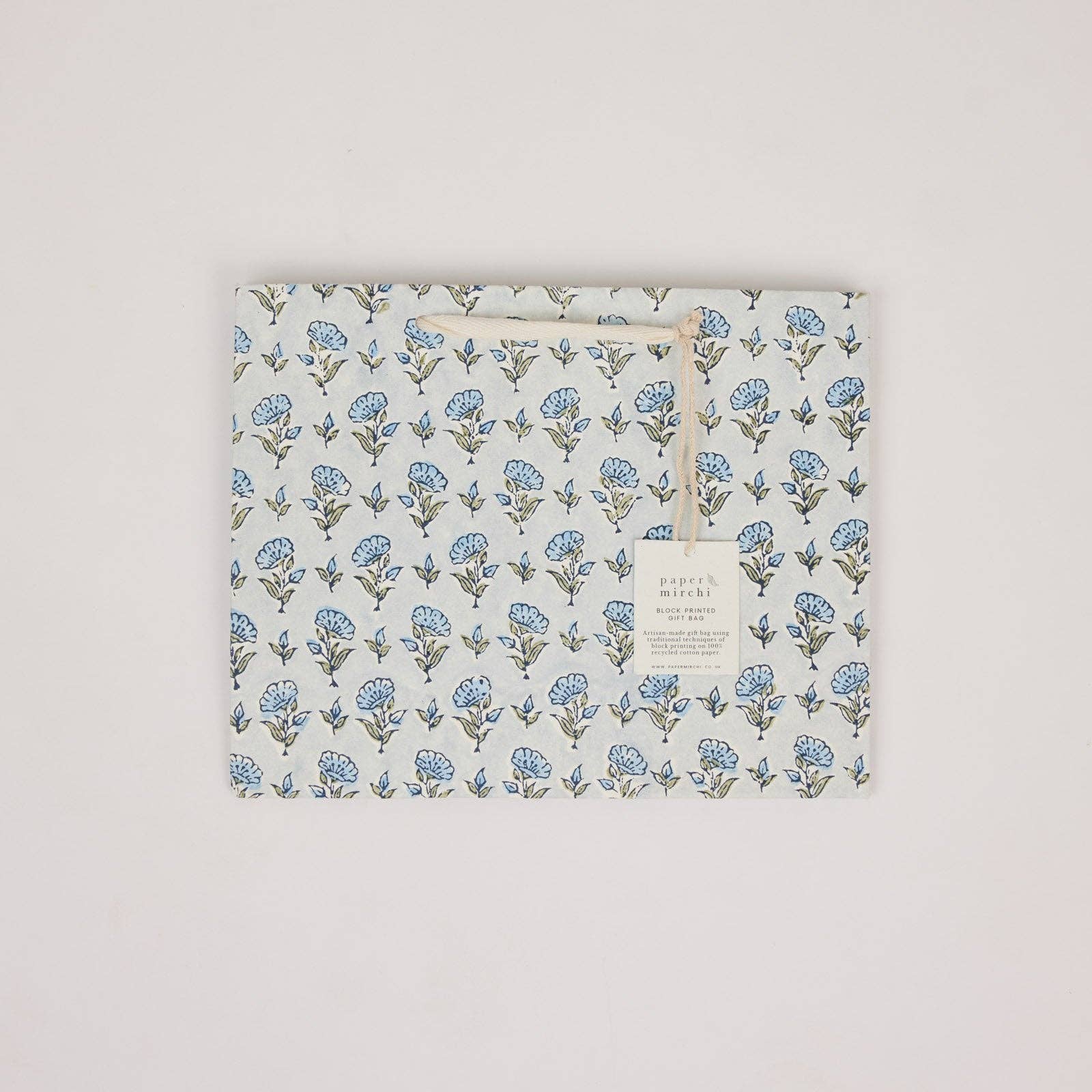 Block Printed Gift Bags (Medium) - Blue Stone Refresh - Magnolia Lane co. Home + Garden + Gift