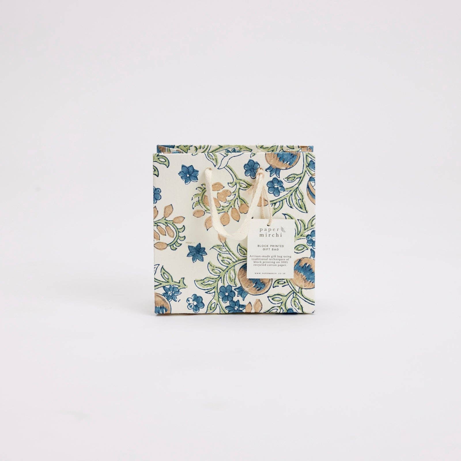 Block Printed Gift Bags (Small) - Indigo - Magnolia Lane co. Home + Garden + Gift
