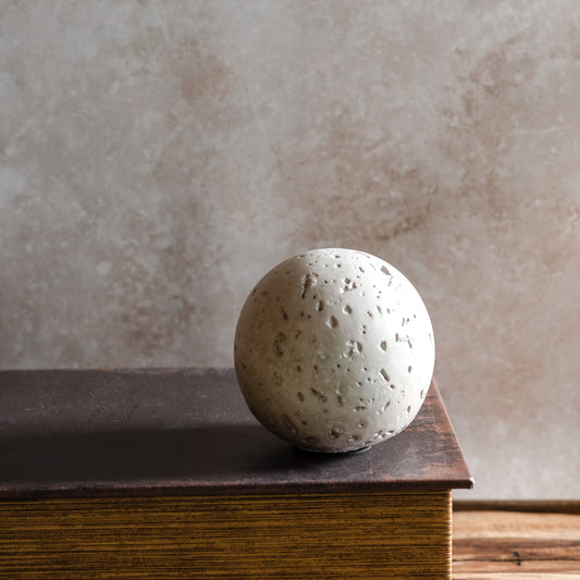 3" CREAM CEMENT DECO BALL