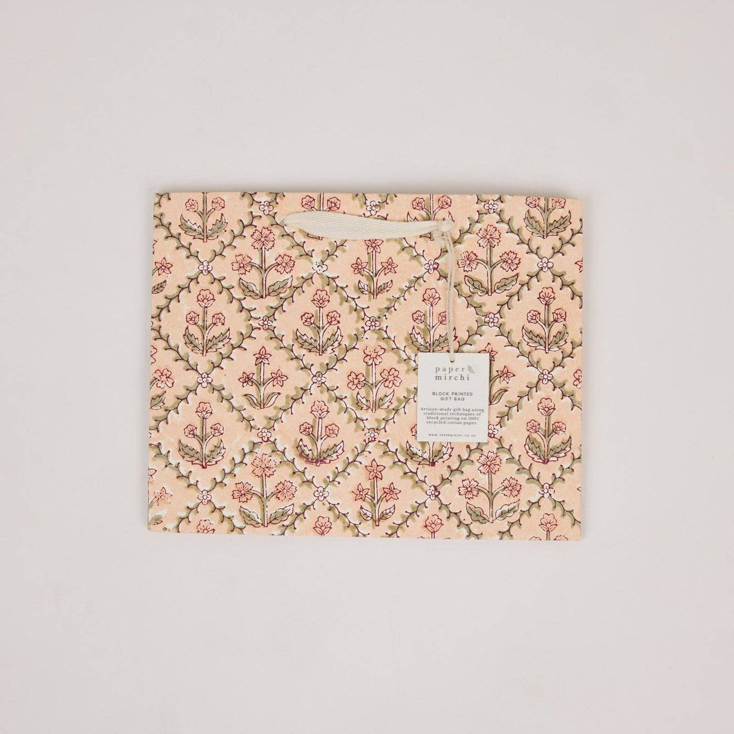 Block Printed Gift Bags (Medium) - Terracotta - Magnolia Lane co. Home + Garden + Gift