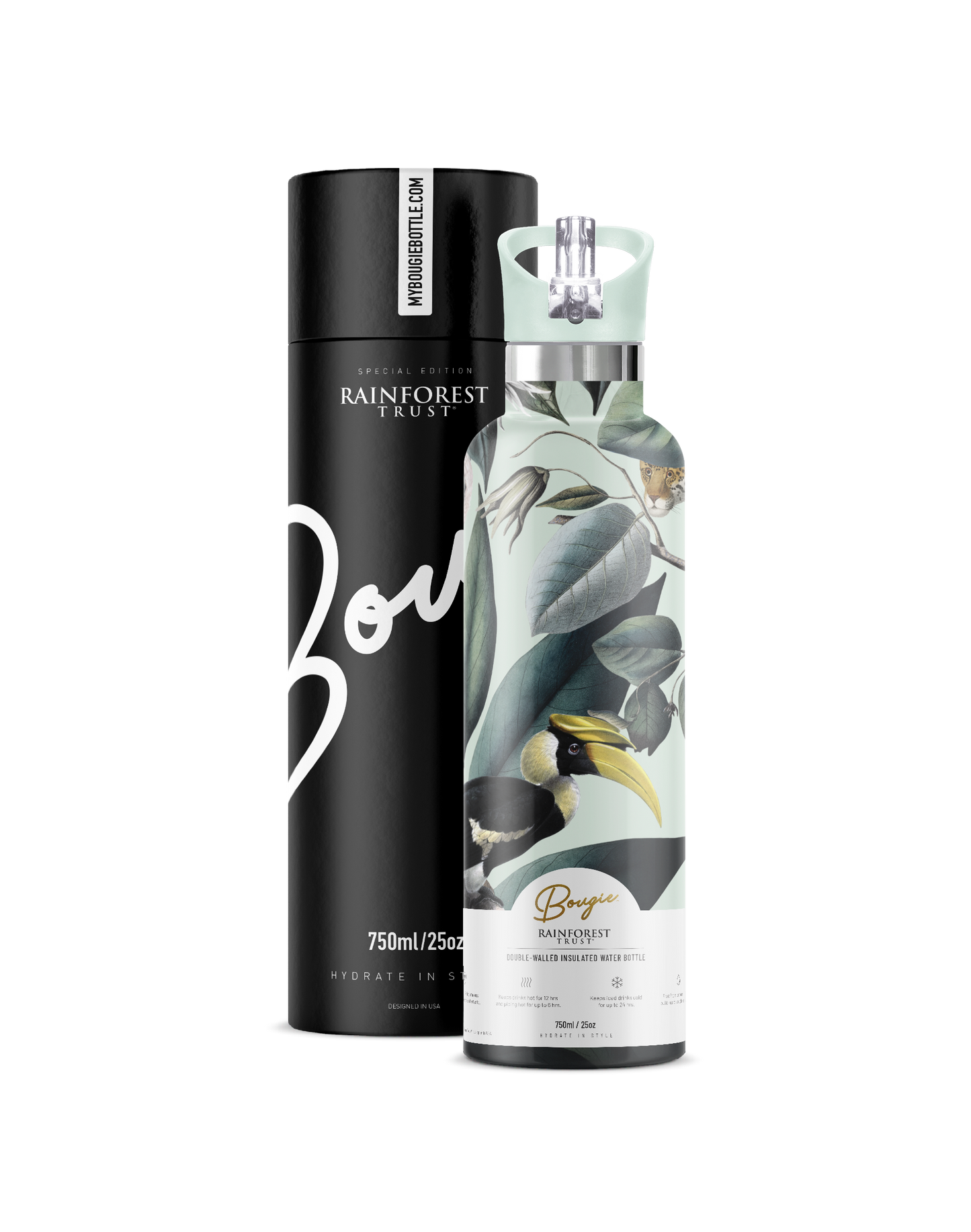 Rainforest Trust | Jungle Insulated Water Bottle  25oz