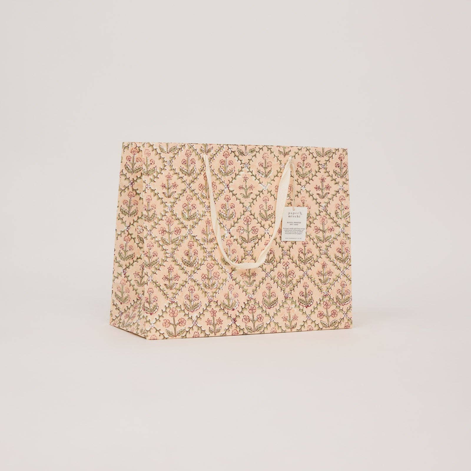 Block Printed Gift Bags (Large) - Terracotta - Magnolia Lane co. Home + Garden + Gift