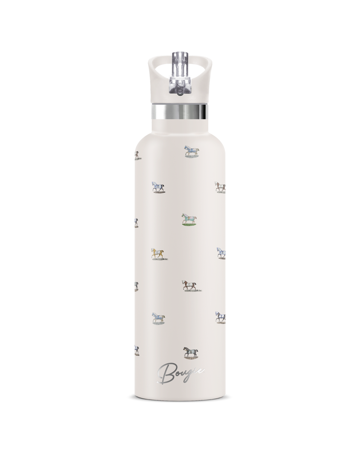 Veredus | Cream Horse Motif Equestrian Insulated Bottle