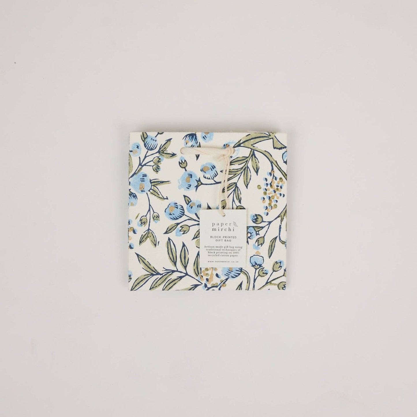Block Printed Gift Bags (Small) - Blue Stone Refresh - Magnolia Lane co. Home + Garden + Gift