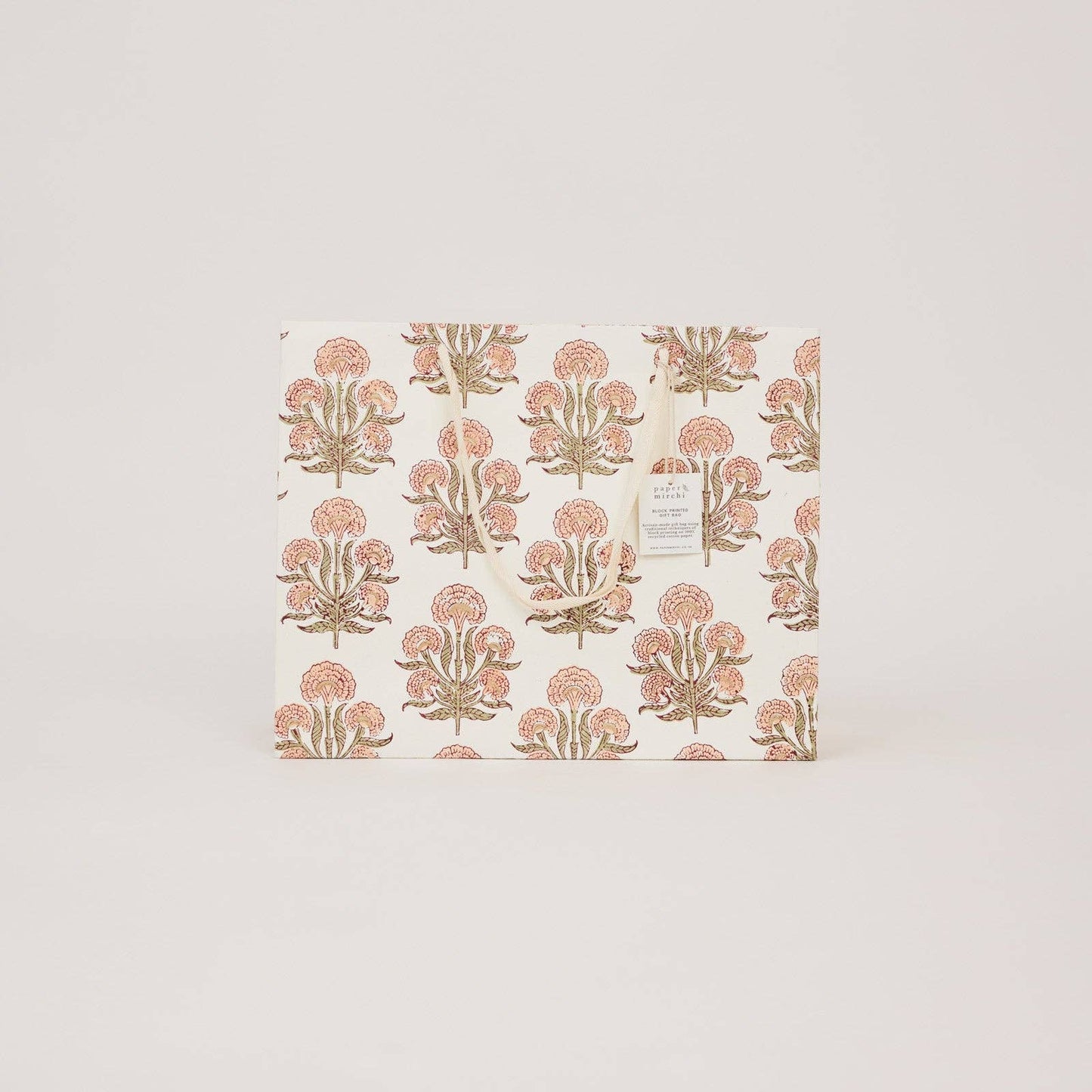 Block Printed Gift Bags (Large) - Terracotta - Magnolia Lane co. Home + Garden + Gift