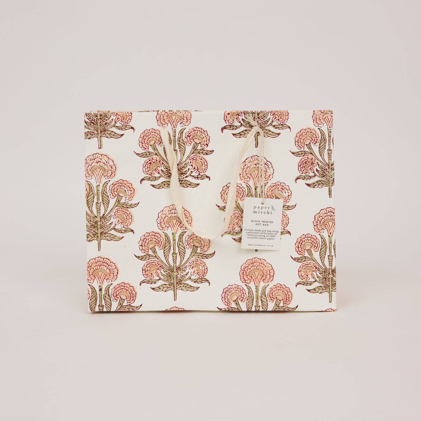 Block Printed Gift Bags (Medium) - Terracotta - Magnolia Lane co. Home + Garden + Gift