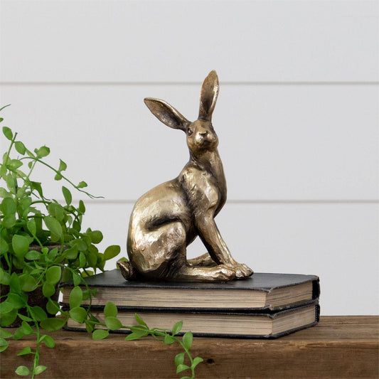 Sitting Brass Tone Rabbit - Magnolia Lane co. Home + Garden + Gift
