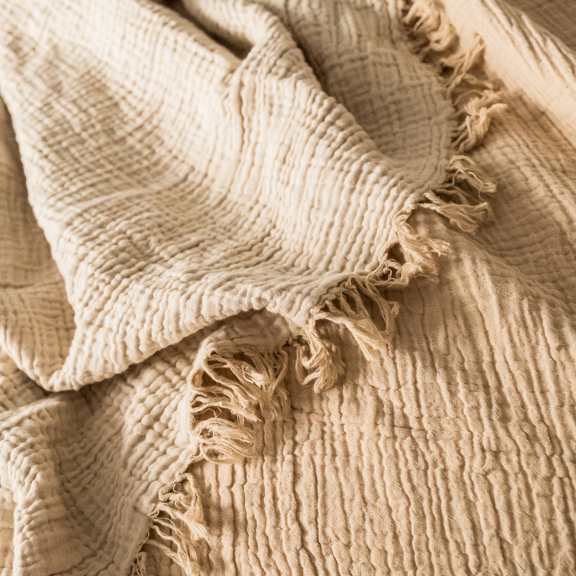 Malvasia Reversible Muslin Gauze Bedspread Blanket Cover W01 - Magnolia Lane co. Home + Garden + Gift