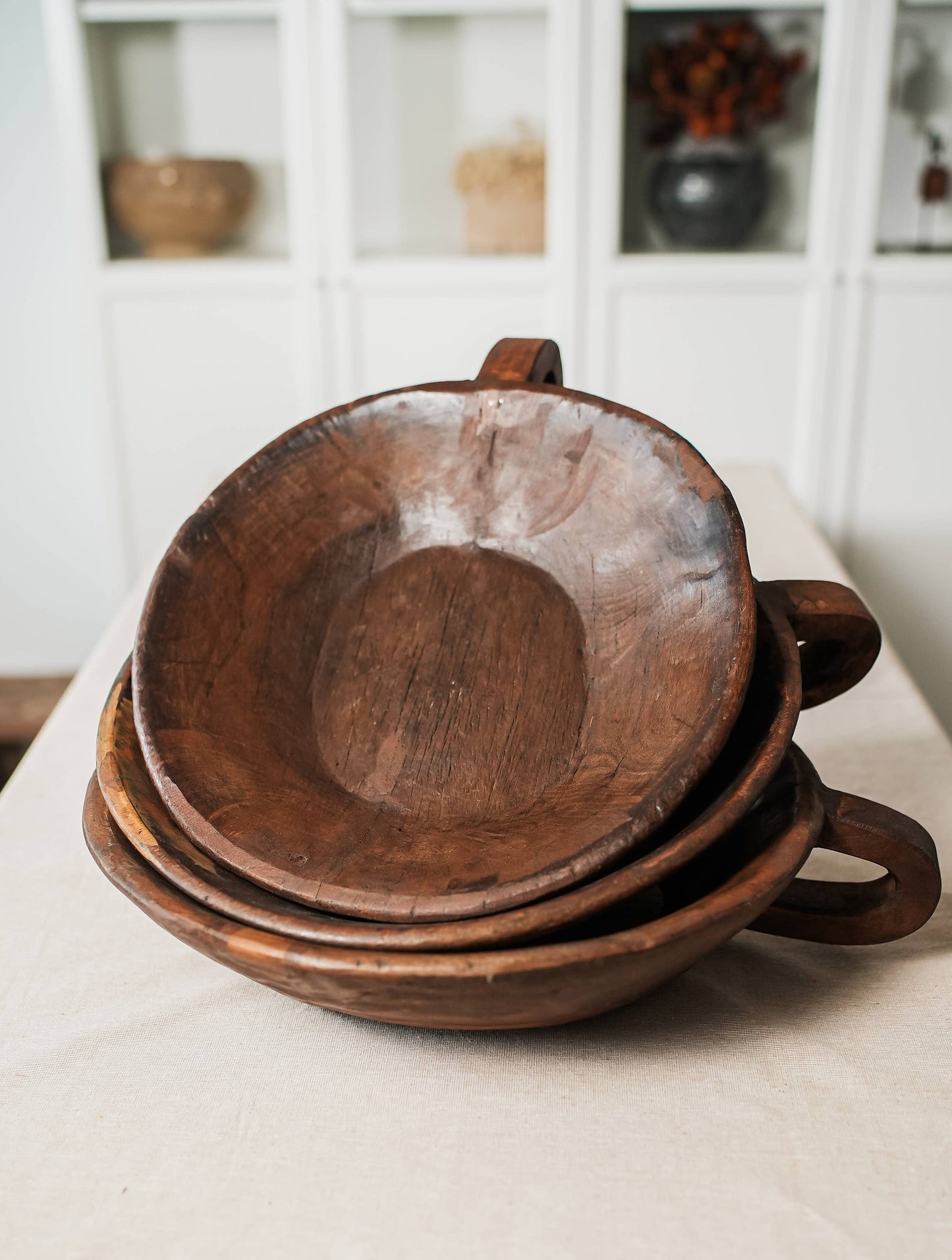 Large Vintage Wooden Bowl 