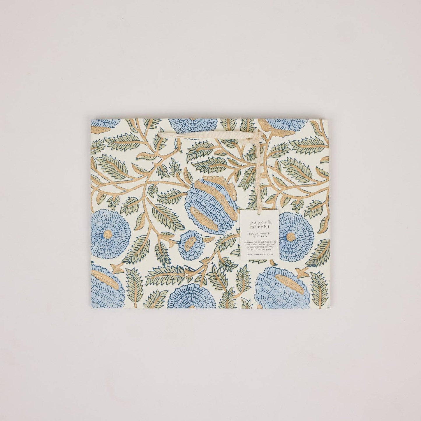 Block Printed Gift Bags (Medium) - Blue Stone Refresh - Magnolia Lane co. Home + Garden + Gift