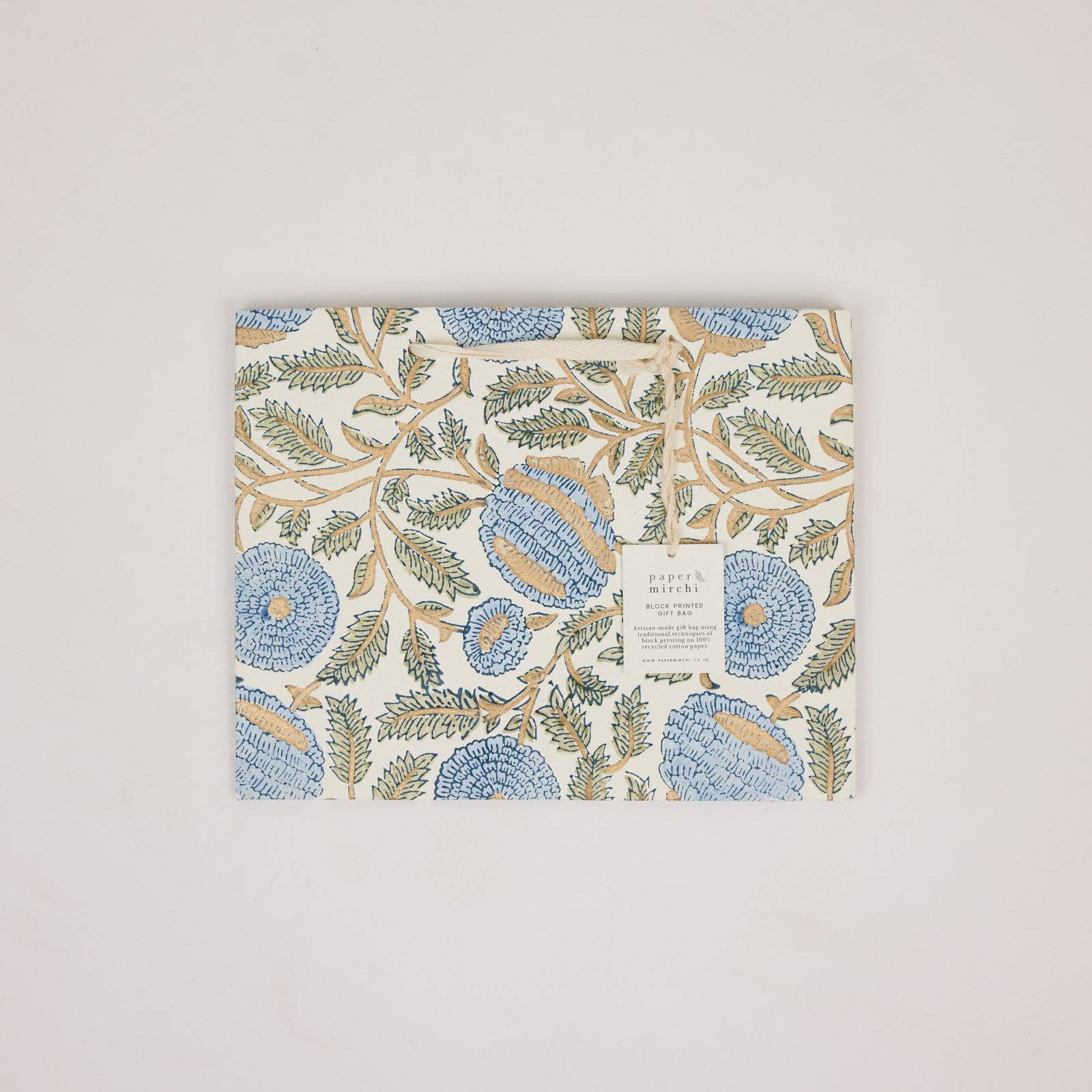 Block Printed Gift Bags (Medium) - Blue Stone Refresh - Magnolia Lane co. Home + Garden + Gift
