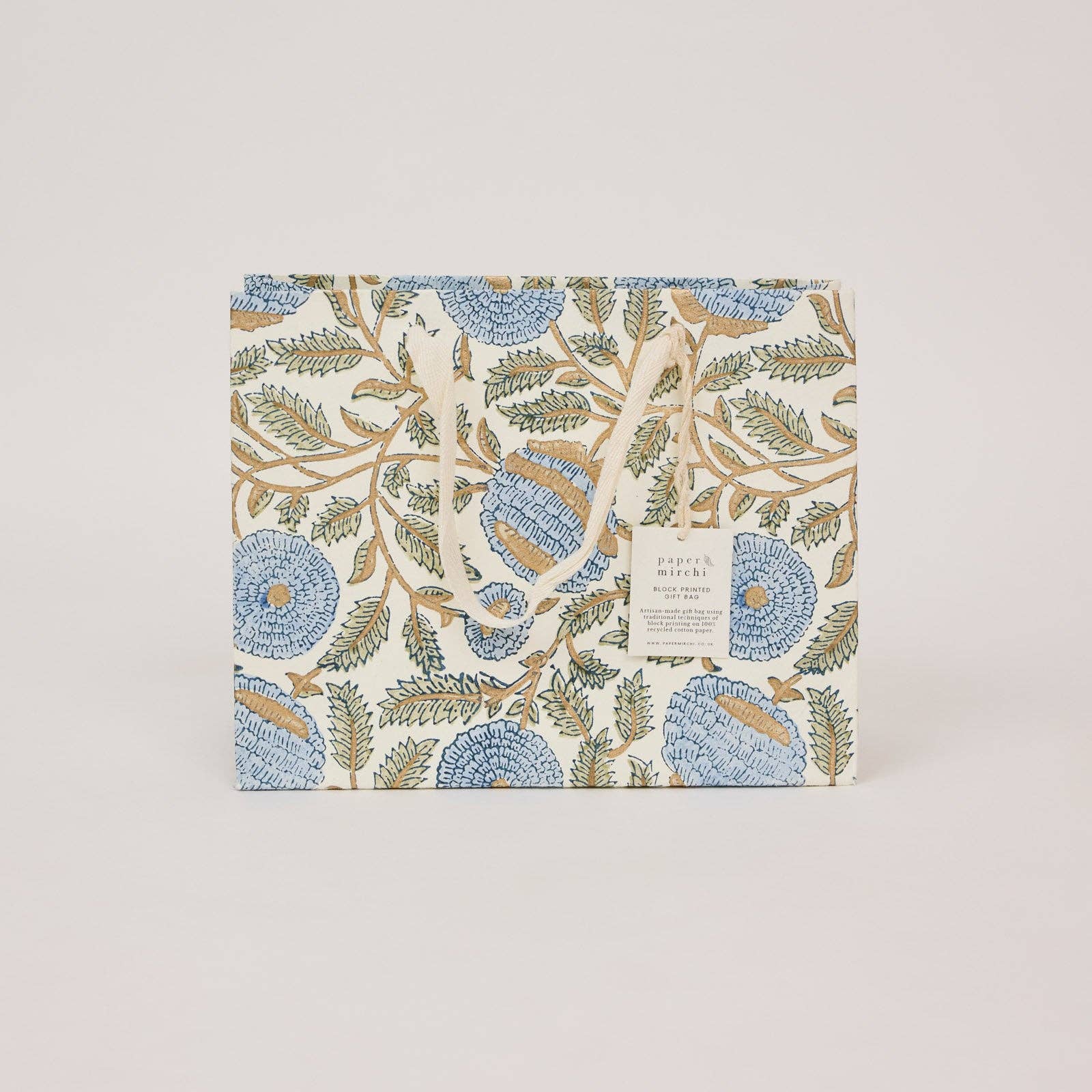 Block Printed Gift Bags (Medium) - Blue Stone Refresh - Magnolia Lane co. Home + Garden + Gift