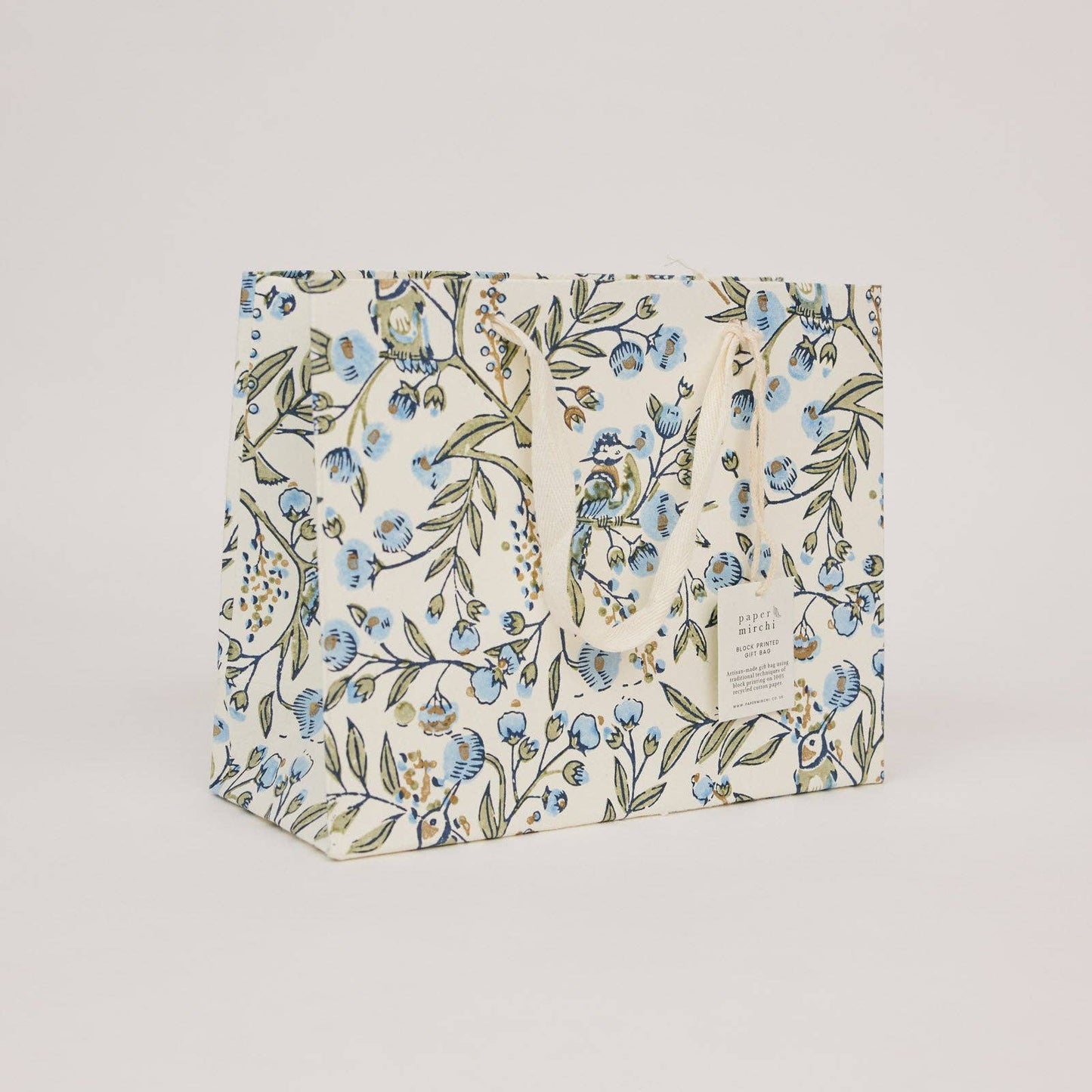 Block Printed Gift Bags (Medium) - Blue Stone Refresh - Magnolia Lane co. Home + Garden + Gift