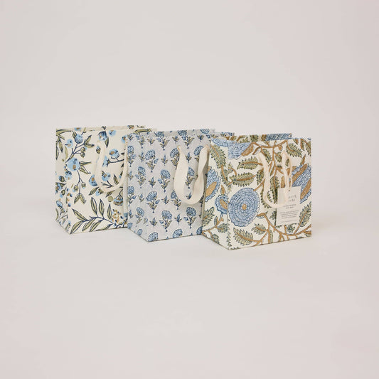 Block Printed Gift Bags (Small) - Blue Stone Refresh - Magnolia Lane co. Home + Garden + Gift