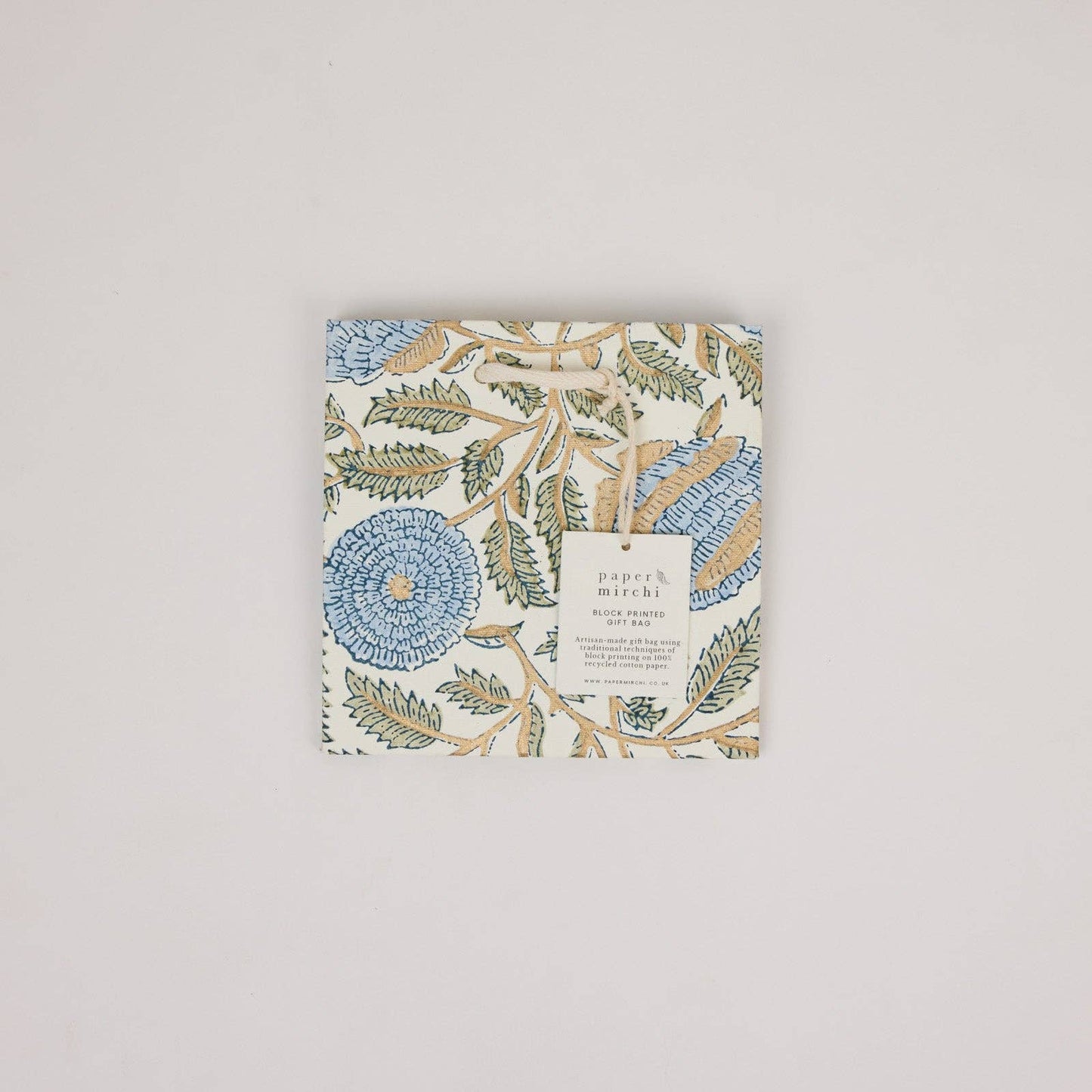 Block Printed Gift Bags (Small) - Blue Stone Refresh - Magnolia Lane co. Home + Garden + Gift