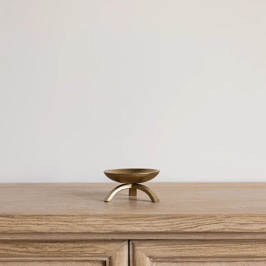 Brass Tripod Pillar Candle Holder