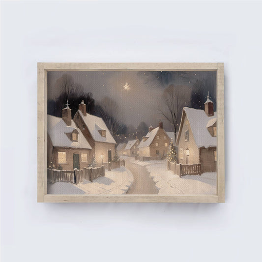 Christmas Village Wall Art | Christmas Wood Sign A225