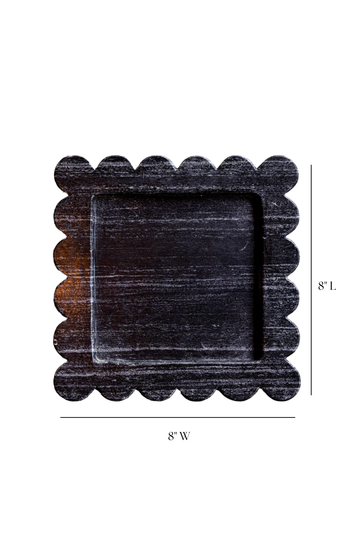 Black Marble Scalloped Tray