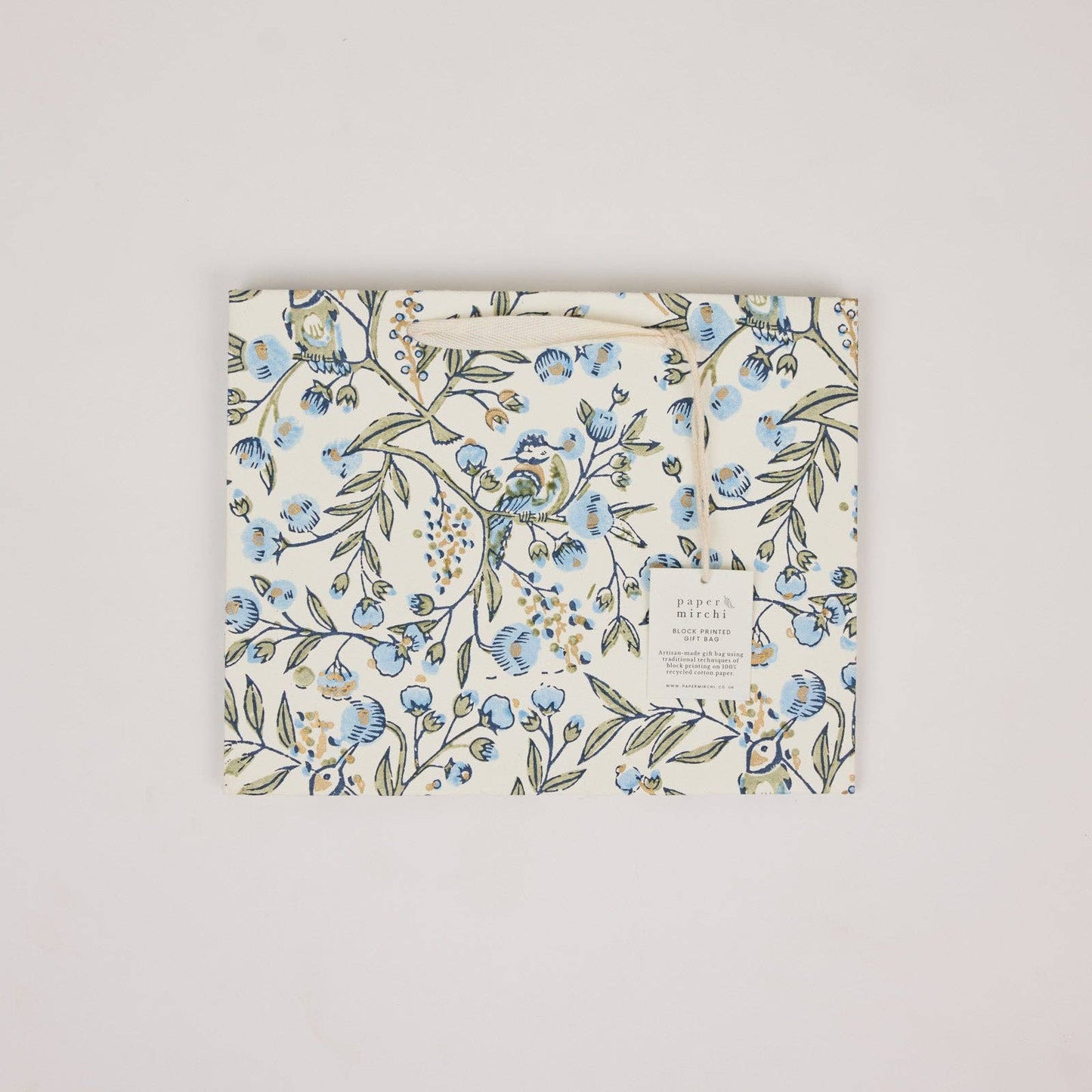 Block Printed Gift Bags (Medium) - Blue Stone Refresh - Magnolia Lane co. Home + Garden + Gift