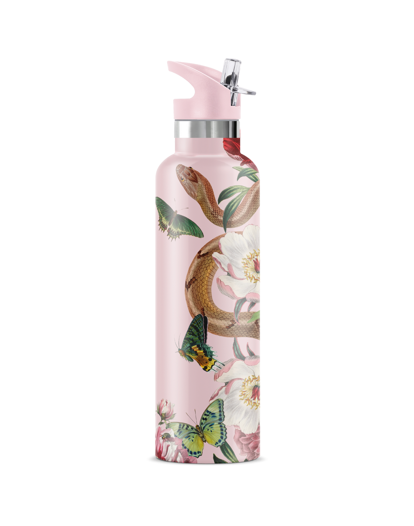 Taboo | Serpent & Flower Tattoo Insulated Water Bottle 25oz