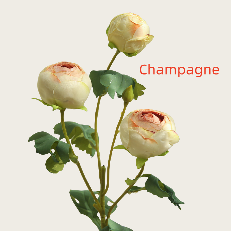 Artificial rose flowers,3 heads,dried looking,faux flowers