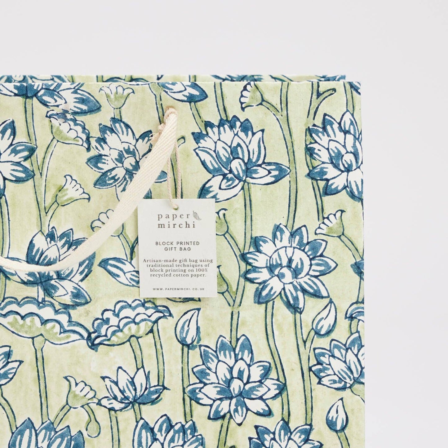 Block Printed Gift Bags (Large) - Indigo - Magnolia Lane co. Home + Garden + Gift