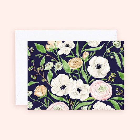 Mini Card - Panda Anemones Florals Enclosure Card