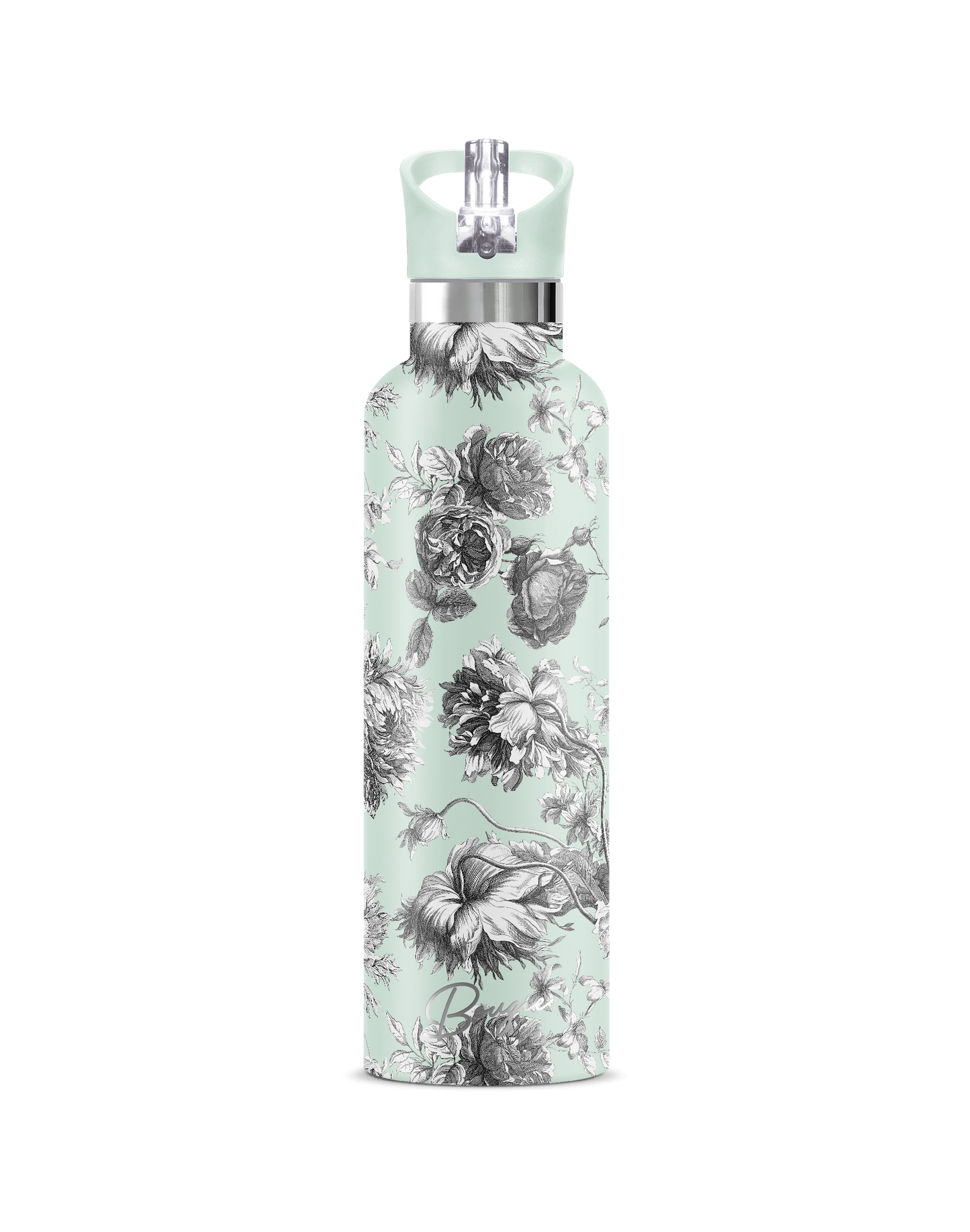 Toile D'amore | Mint Floral Bridal Insulated Bottle 25oz