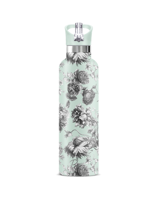 Toile D'amore | Mint Floral Bridal Insulated Bottle 25oz