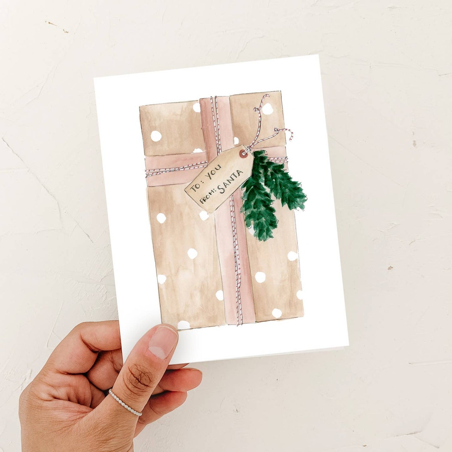 To you, from Santa - Christmas Holiday Greeting Card