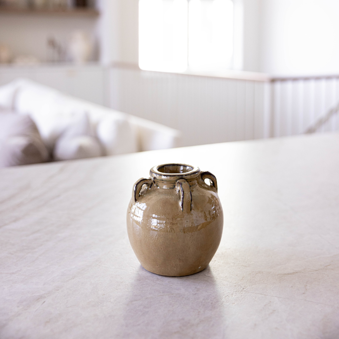 Chevalier Cream Glazed Vase With Handles