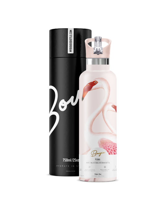 Puna | Vintage Pink Flamingo Insulated Water Bottle 25oz