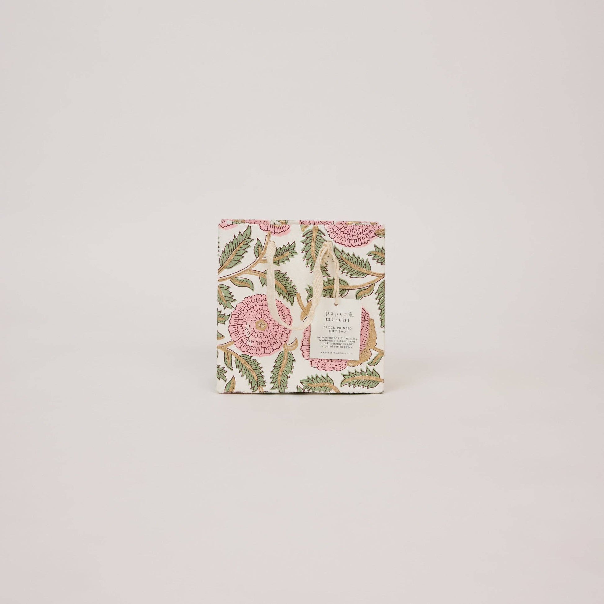 Block Printed Gift Bags (Small) - Blush Refresh - Magnolia Lane co. Home + Garden + Gift