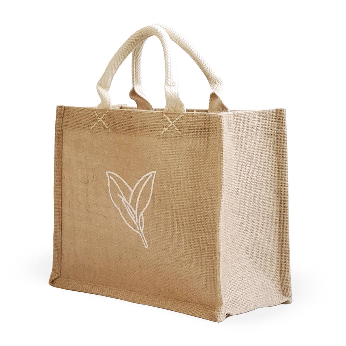 Handmade Burlap Jute Tote • Gift Bag - Nature
