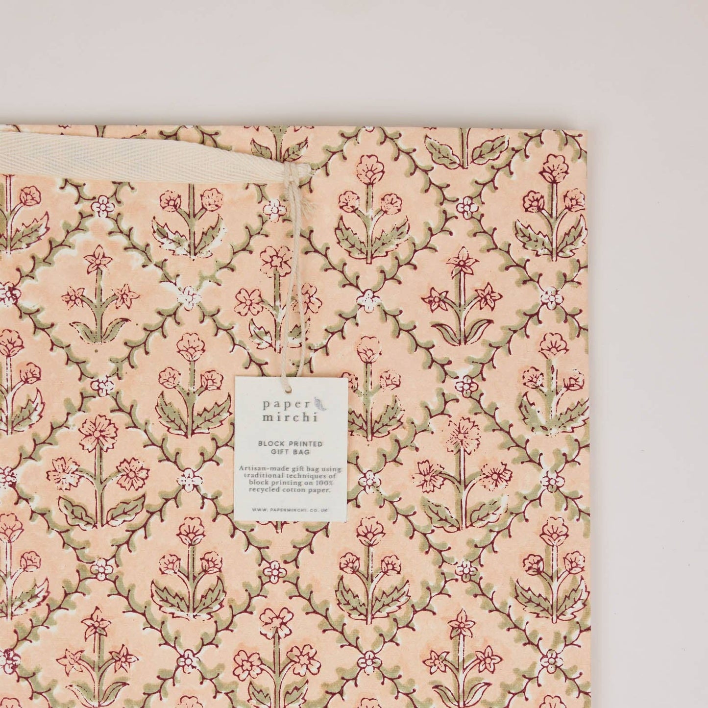 Block Printed Gift Bags (Large) - Terracotta - Magnolia Lane co. Home + Garden + Gift