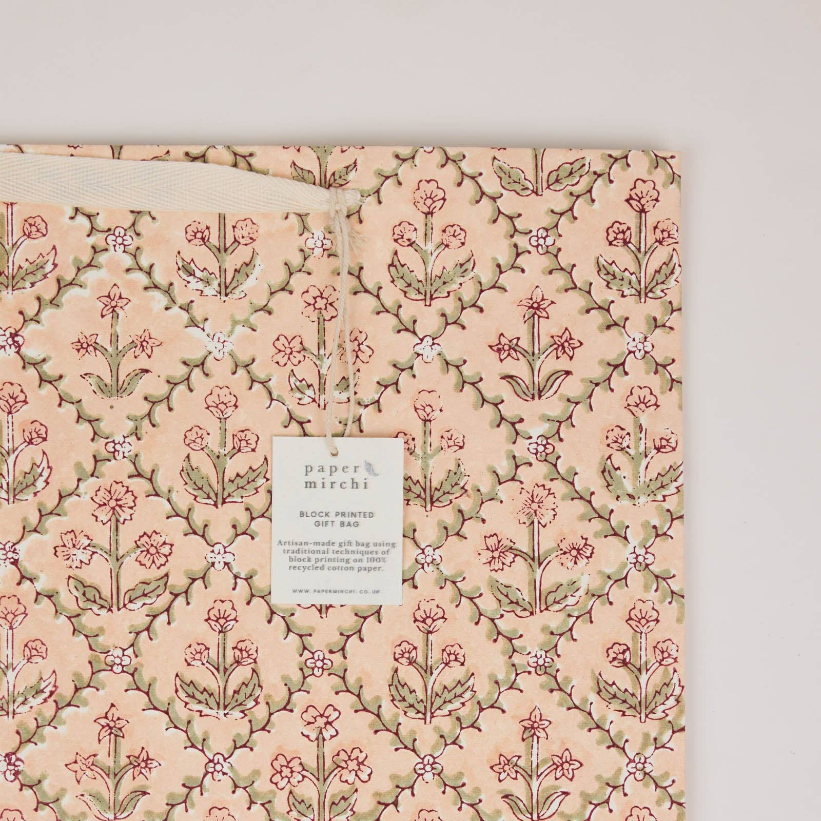 Block Printed Gift Bags (Large) - Terracotta - Magnolia Lane co. Home + Garden + Gift
