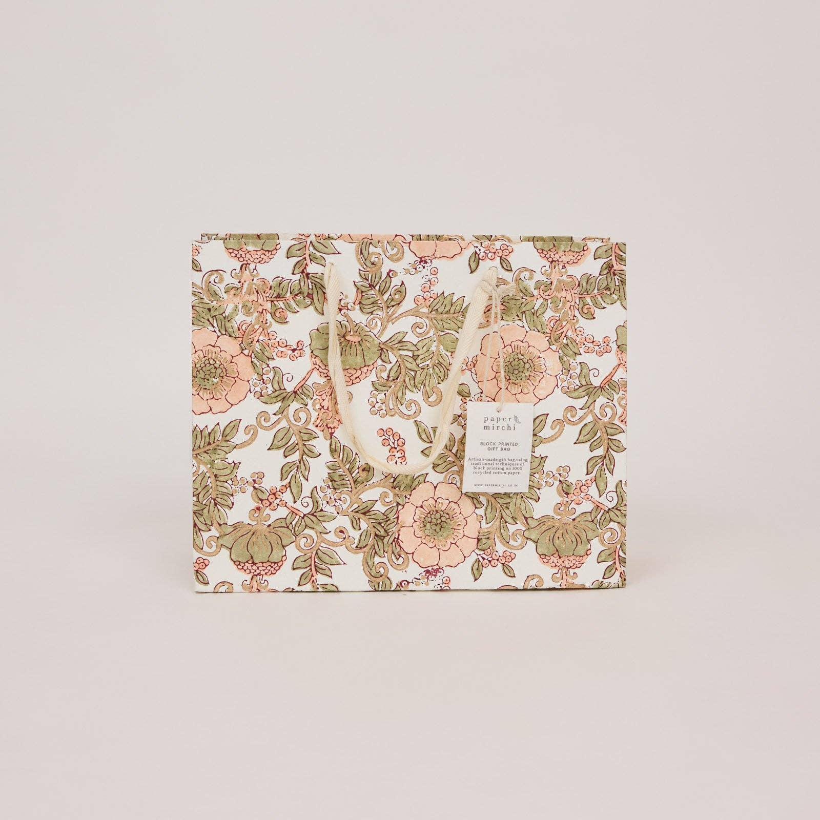 Block Printed Gift Bags (Medium) - Terracotta - Magnolia Lane co. Home + Garden + Gift