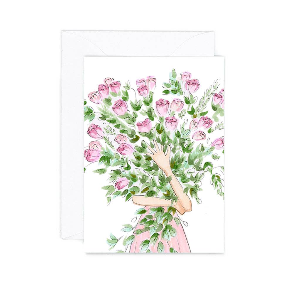 Mini Card - Pink Rose Bunches - Everyday Enclosure Card - Magnolia Lane co. Home + Garden + Gift